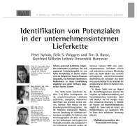 Identifikation von Potenzialen in der unternehmensinternen Lieferkette